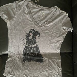 Women’s Gray Graphic V-Neck Tee - Sarcasm Is My Superpower